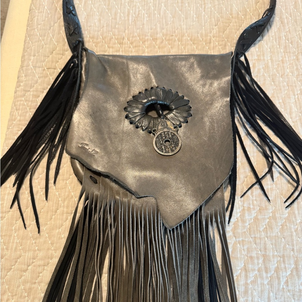Jimmi Z fringe crossbody leather purse